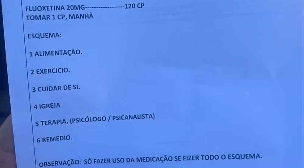 M&eacute;dico prescreve &lsquo;igreja&rsquo; e &lsquo;cuidar de si&rsquo; em receita no interior de SP e caso gera investiga&ccedil;&atilde;o