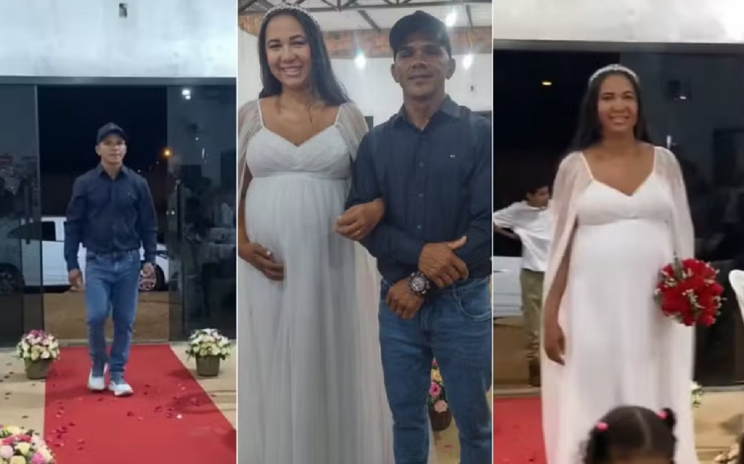 V&iacute;deo de casamento no Tocantins viraliza ap&oacute;s atitude inusitada do noivo