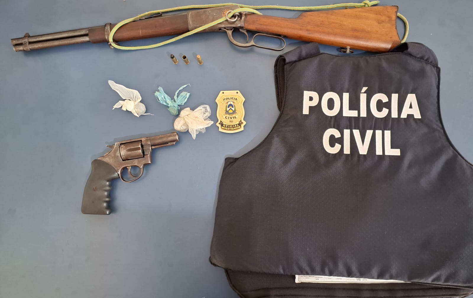 Pol&iacute;cia Civil apreende armas, muni&ccedil;&otilde;es e droga durante opera&ccedil;&atilde;o em propriedade rural na regi&atilde;o de Dian&oacute;polis TO