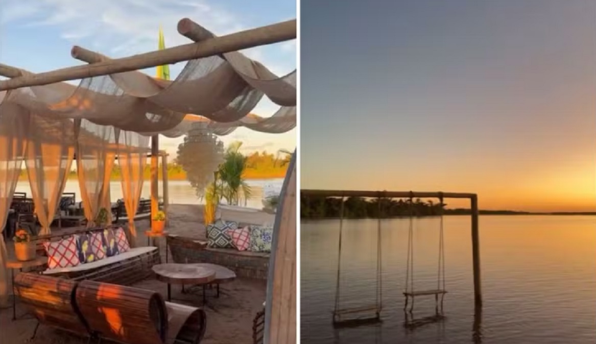 Acampamento de luxo no Rio Araguaia une tradi&ccedil;&atilde;o, gastronomia e at&eacute; arena para assistir &agrave; Copa