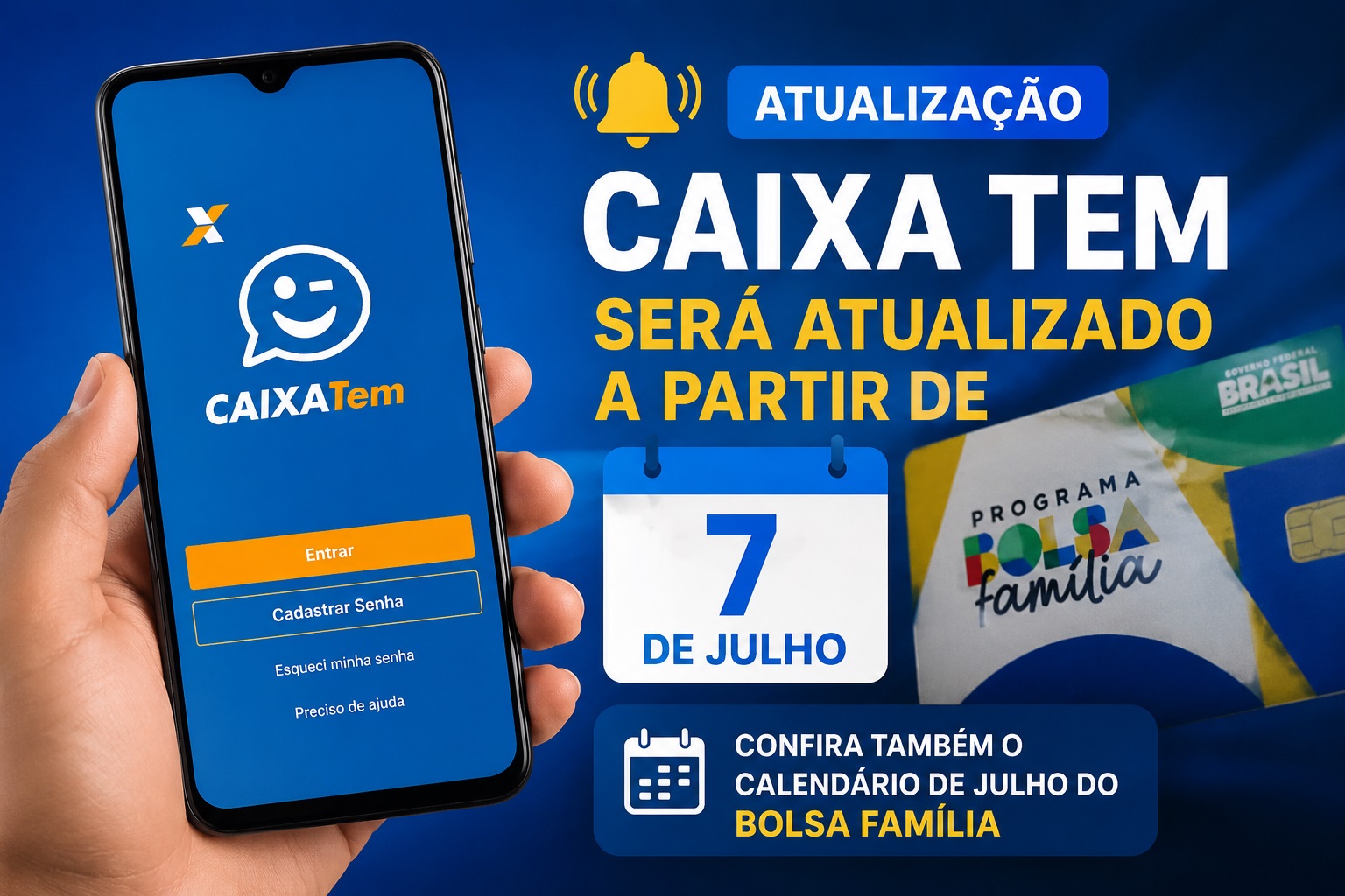 Caixa Tem passa por atualiza&ccedil;&atilde;o em julho; veja o que muda e as pr&oacute;ximas datas do Bolsa Fam&iacute;lia
