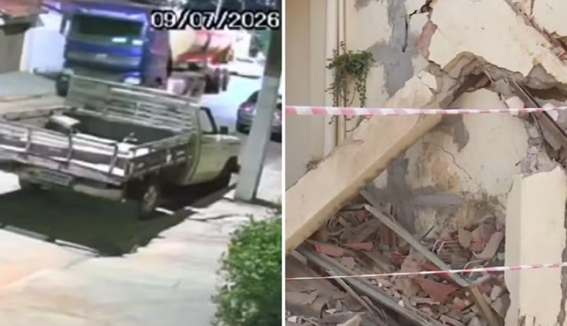 Caminh&atilde;o de Amado Batista perde controle, invade casas e barbearia; veja v&iacute;deo
