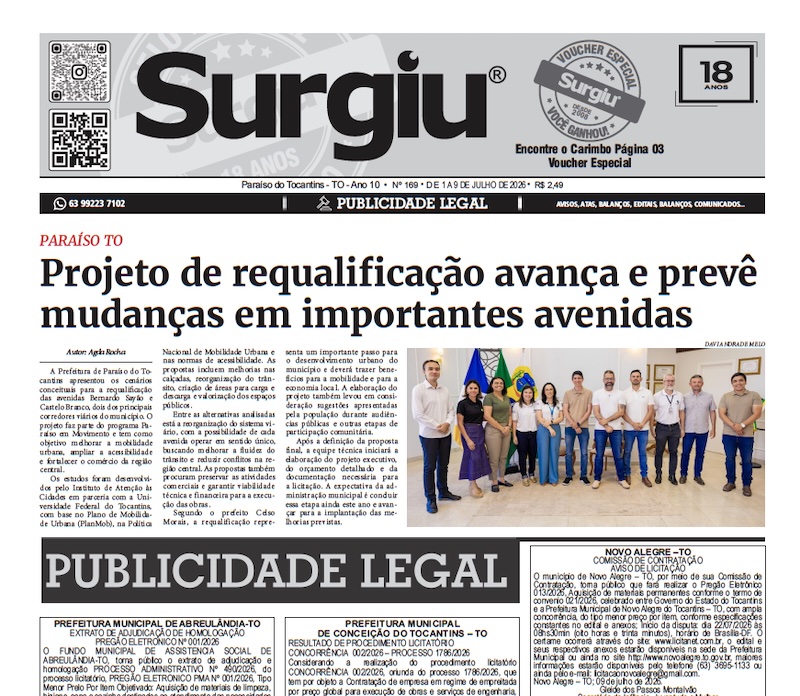 Surgiu n&ordm; 169 &ndash; 09/07/2026