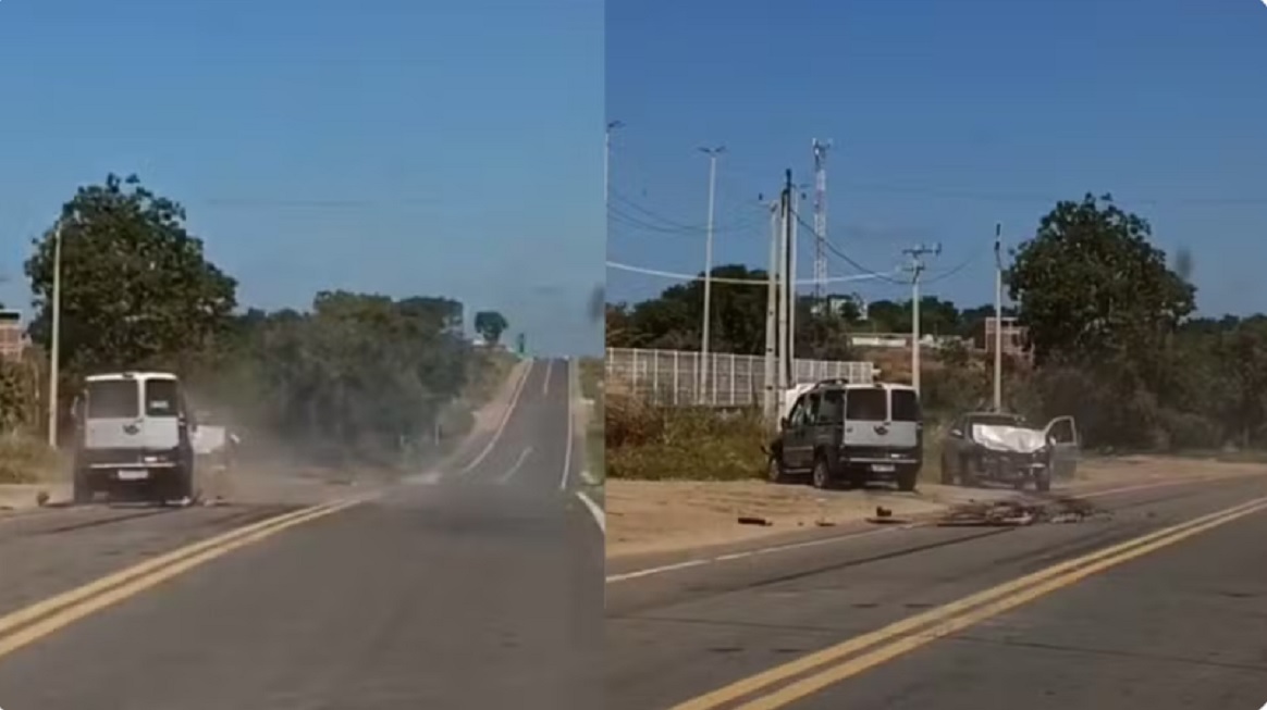 V&iacute;deo mostra carro em zigue-zague antes de grave acidente que deixou tr&ecirc;s feridos