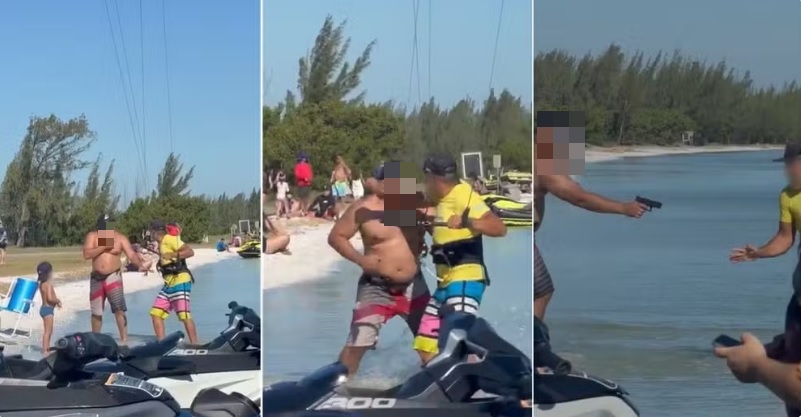 Homem aponta arma para praticante de kitesurf, aperta o gatilho duas vezes e arma n&atilde;o dispara