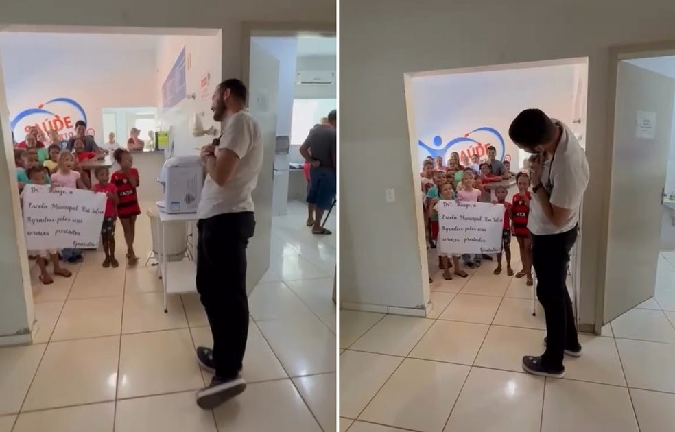M&eacute;dico se emociona ao relembrar homenagem surpresa de crian&ccedil;as ap&oacute;s deixar comunidade rural no Tocantins