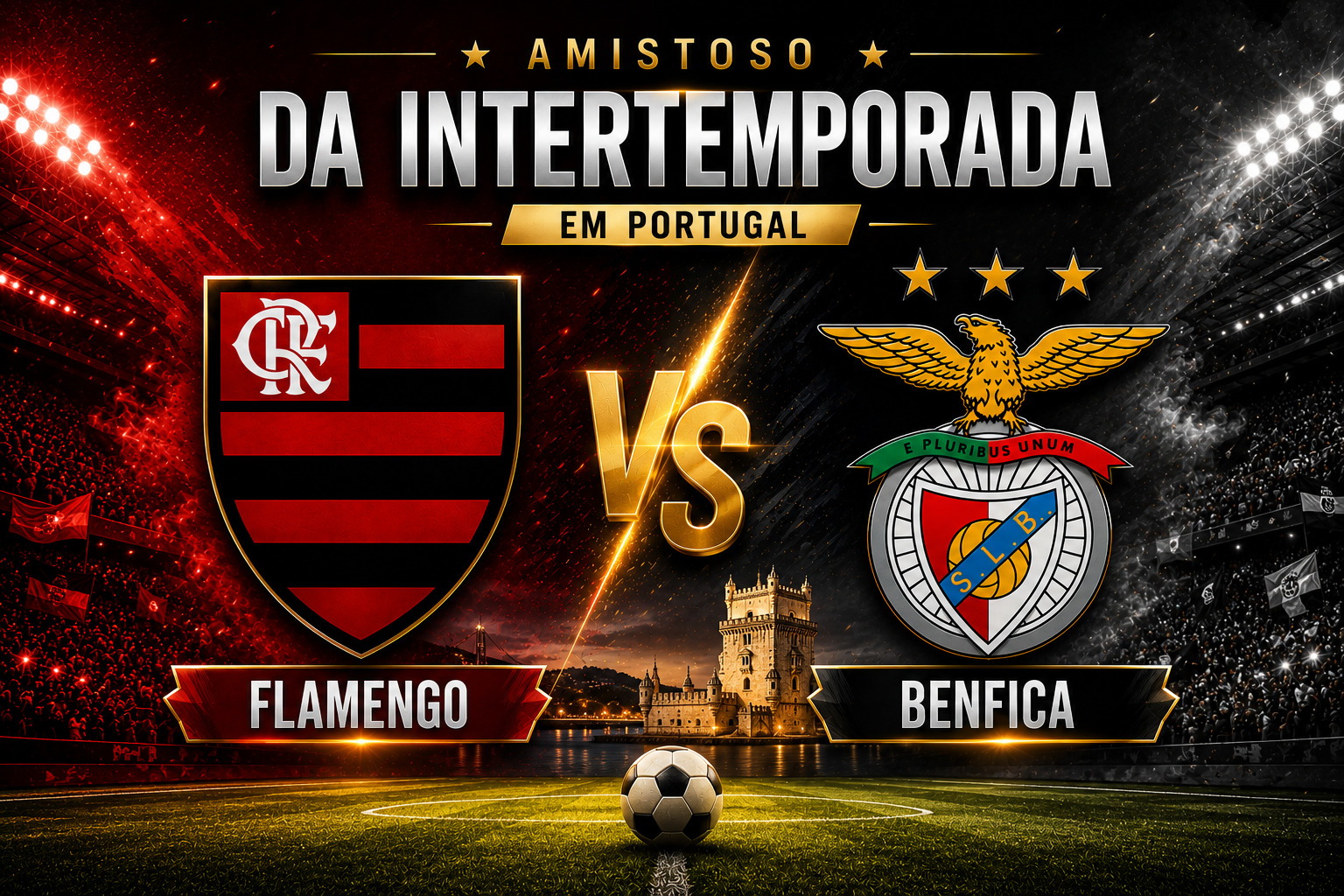 Benfica x Flamengo: onde assistir ao vivo, hor&aacute;rio e tudo sobre o amistoso deste s&aacute;bado