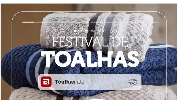 Festival de Toalhas Lojas Ricardo’s oferece at&eacute; 60% OFF em Para&iacute;so