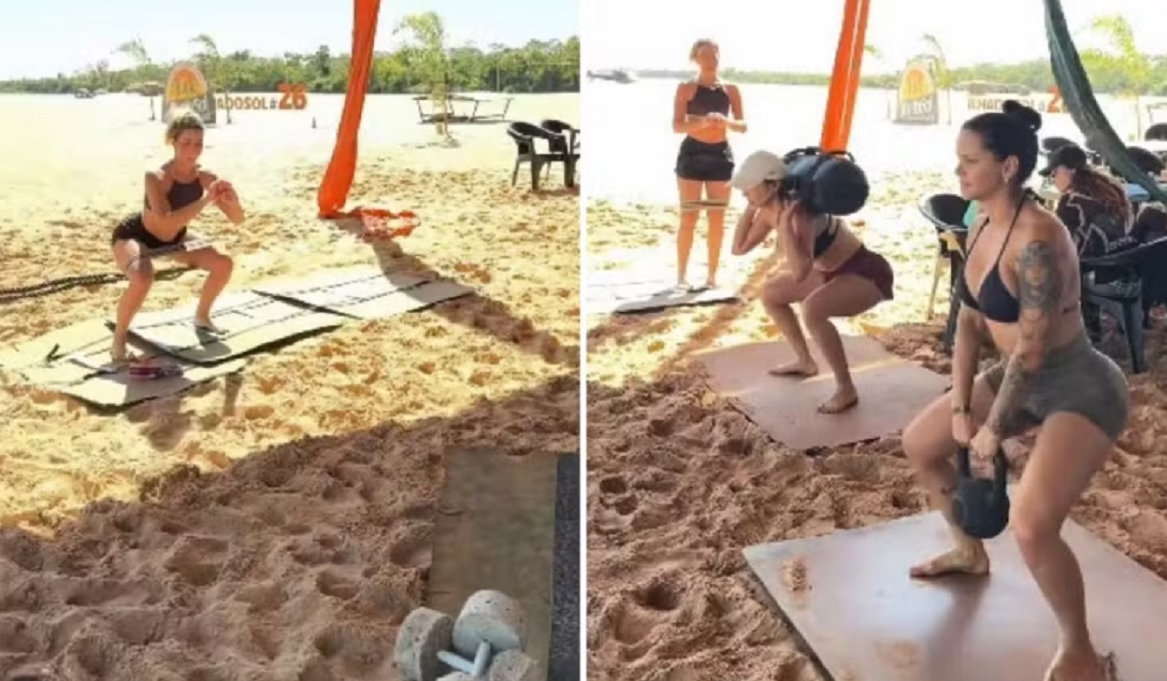Grupo troca descanso por treino e chama aten&ccedil;&atilde;o durante temporada no Rio Araguaia; veja v&iacute;deo