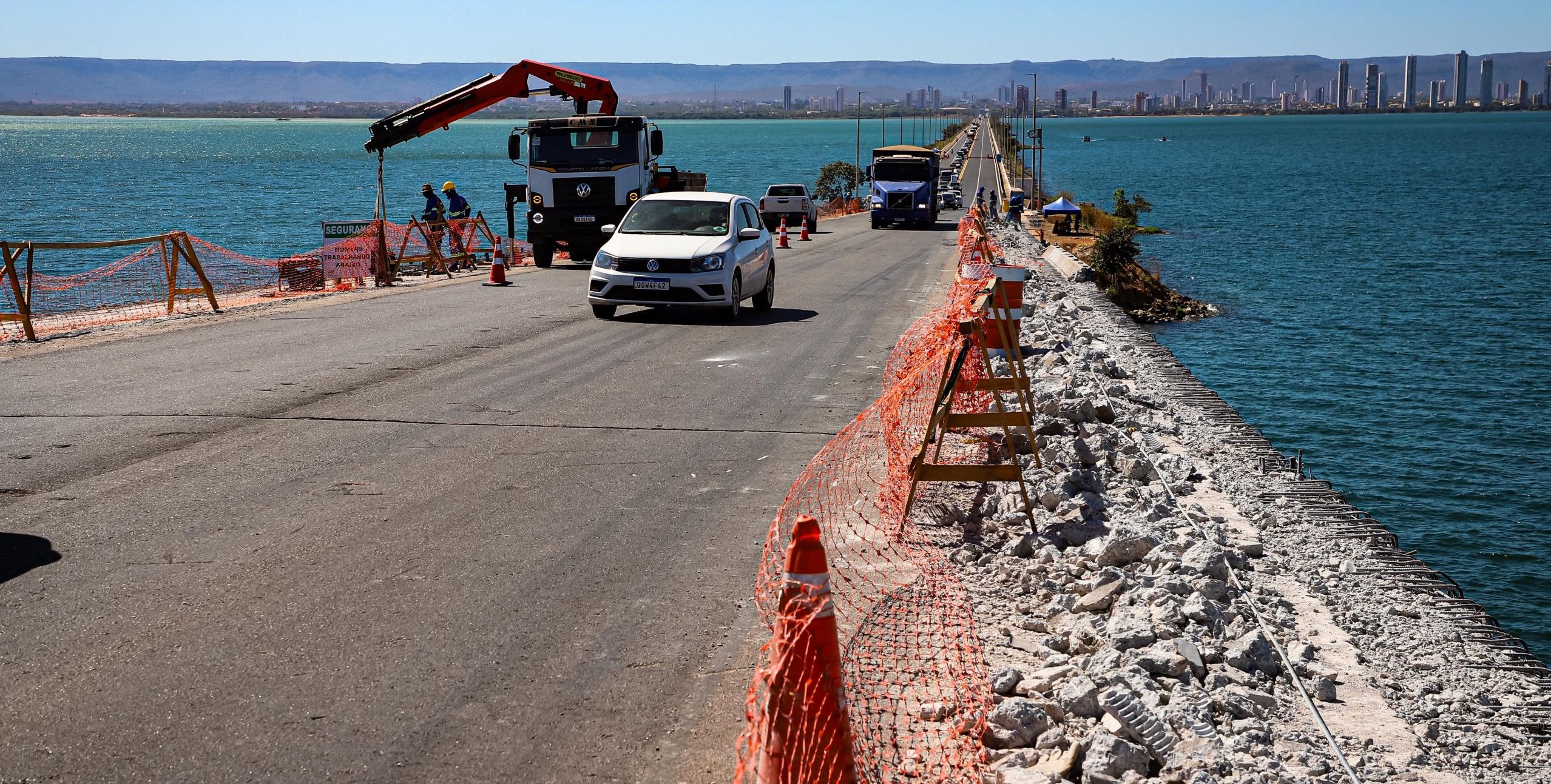 Obras na ponte entre Palmas e Luzimangues chegam a 85% e exigem aten&ccedil;&atilde;o no tr&acirc;nsito