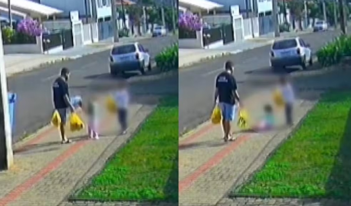 Pai &eacute; investigado ap&oacute;s ser flagrado chutando filha de 3 anos; v&iacute;deo revolta internautas