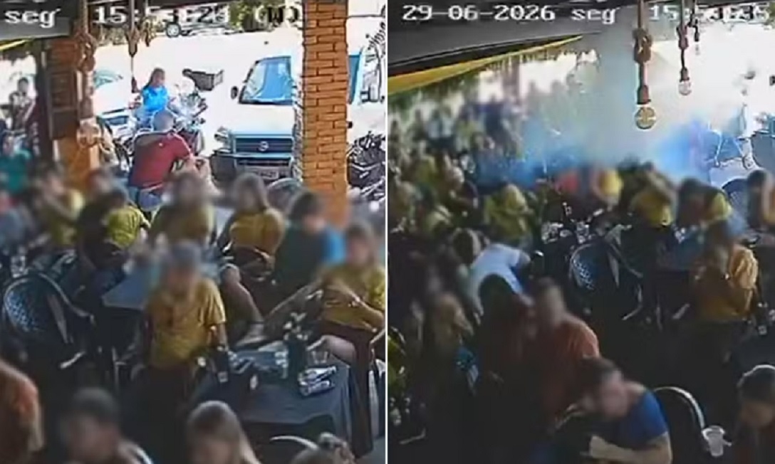 Homem acende roj&atilde;o durante jogo do Brasil, explosivo falha e explode na m&atilde;o; v&iacute;deo mostra acidente